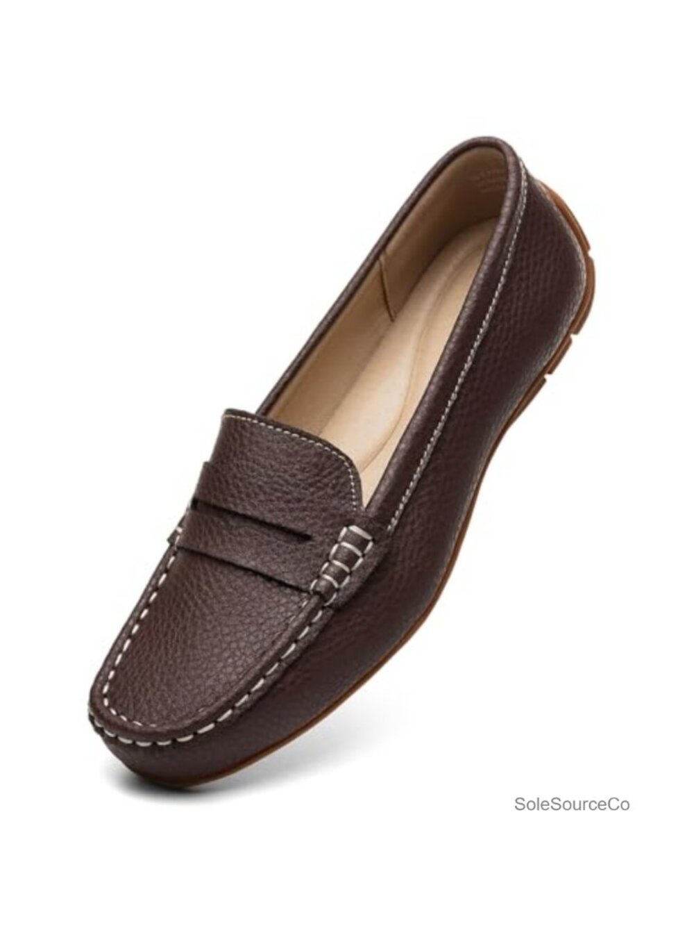 Leather Penny Loafers Slip-On Comfort Business Casual Work Flats